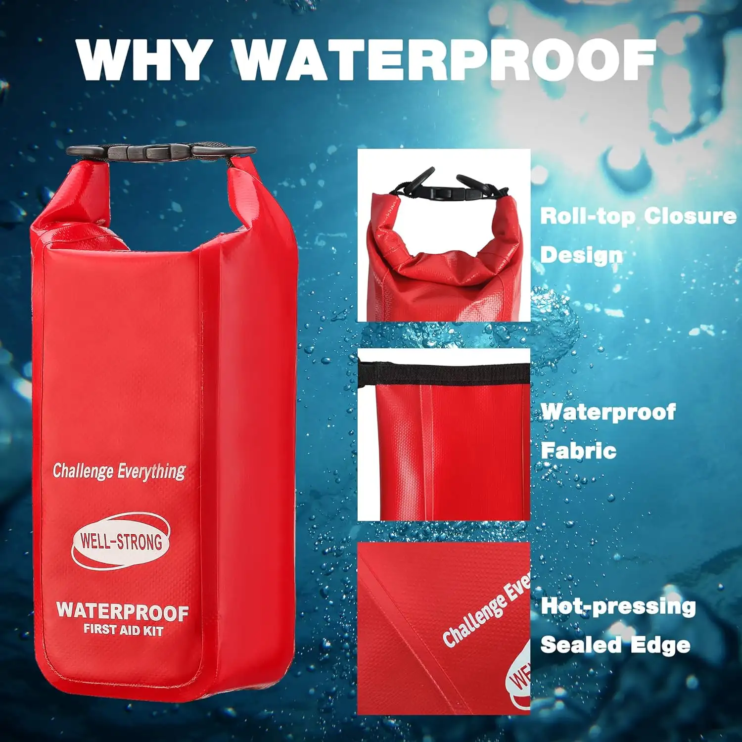 WELL-STRONG Waterproof First Aid Kit Roll Top Boat Emergency Kit - 81zdn5sdjl._ac_sl1500_